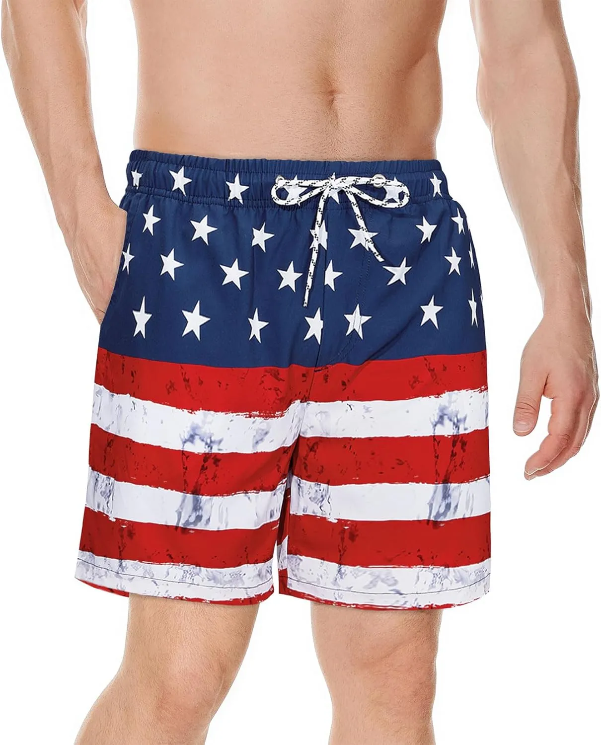 Century Star Mens Swim Trunks with Compression Liner Quick Dry Bathing Suits with Pockets Swim Shorts