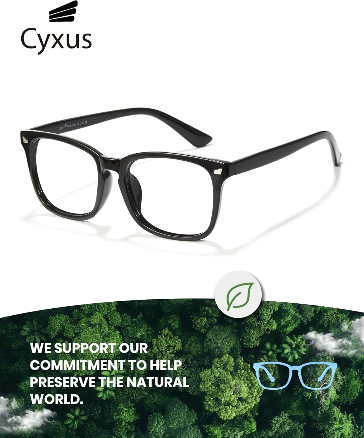 Cyxus Blue Light Glasses for Men Women Reduce Eye Strain UV Blocking for Computer Screen 8082