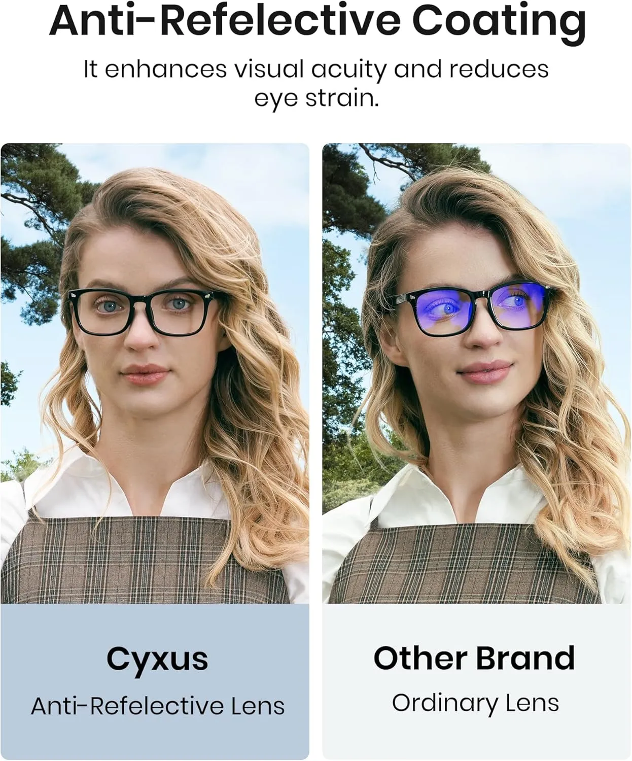 Cyxus Blue Light Glasses for Men Women Reduce Eye Strain UV Blocking for Computer Screen 8082
