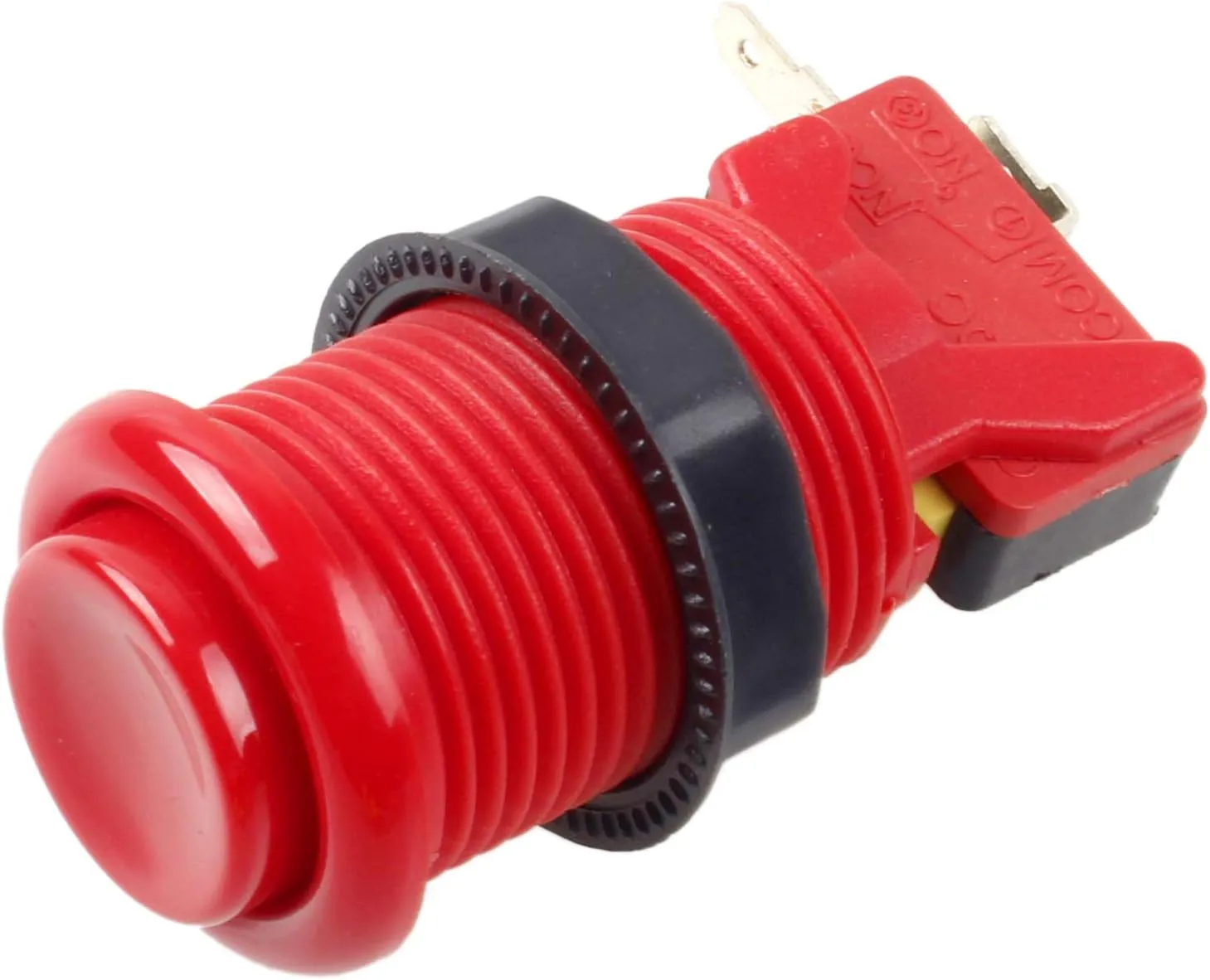 EG STARTS 6X American Style Standard Arcade Buttons Switchable Happ Type 30mm Push Button 3/16" Terminal for Jamma Mame Kit Parts (Red)