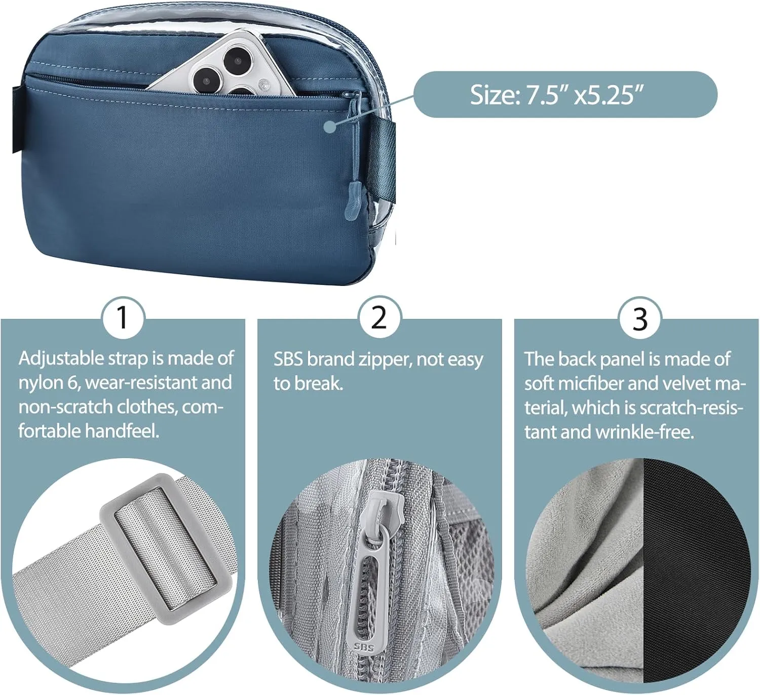 Fanny Pack Stadium Approved,Fashion Belt Bag for Women with Adjustable Strap for Games Concert Festival