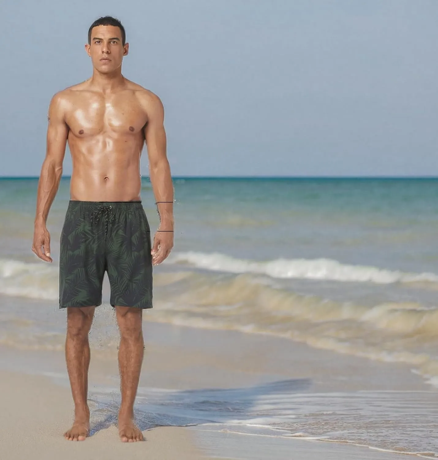 Flytop Mens Swim Trunks Quick Dry Board Shorts with Zipper Pockets Bathing Suit