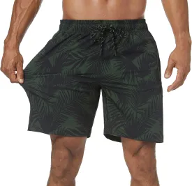 Flytop Mens Swim Trunks Quick Dry Board Shorts with Zipper Pockets Bathing Suit