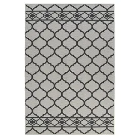Lattice White & Grey Rug