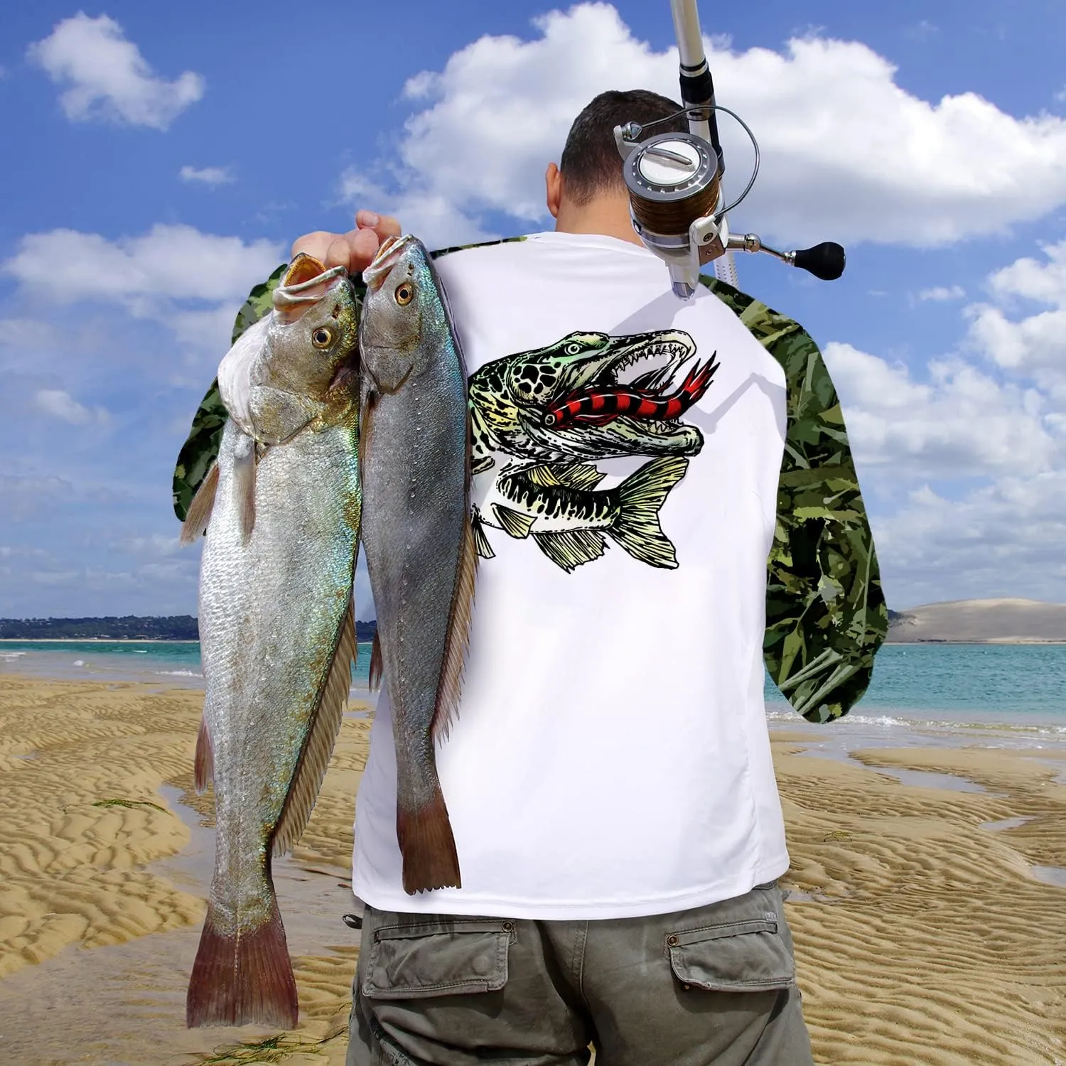 Palmyth Fishing Shirt for Men Long Sleeve Sun Protection UV UPF 50  T-Shirts with Pocket
