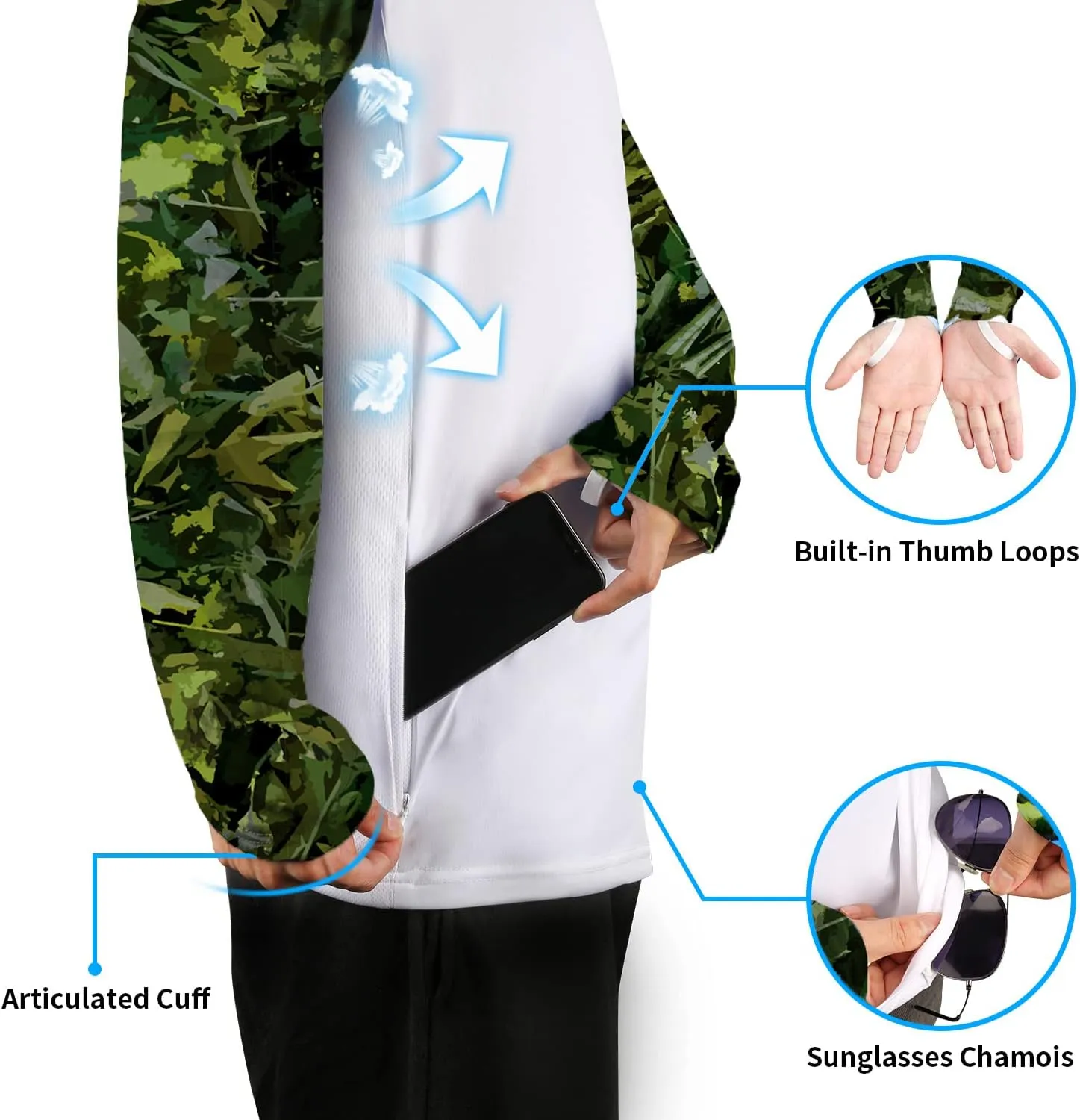 Palmyth Fishing Shirt for Men Long Sleeve Sun Protection UV UPF 50  T-Shirts with Pocket