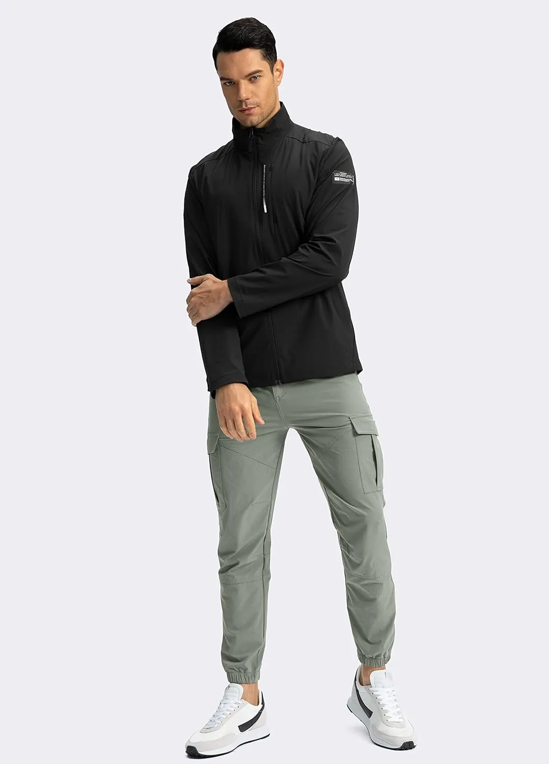 Pinkbomb Men's Hiking Cargo Pants with 7 Pockets Slim Fit Stretch Joggers Golf Cargo Work Pants for Men