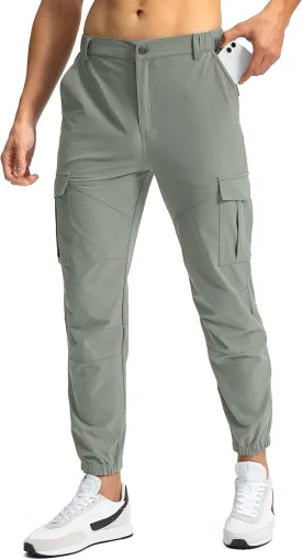 Pinkbomb Men's Hiking Cargo Pants with 7 Pockets Slim Fit Stretch Joggers Golf Cargo Work Pants for Men