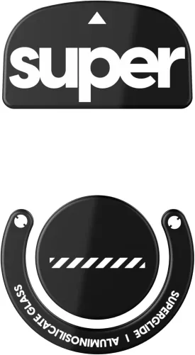 Superglide Glass Mouse Skates - Consistent Controllable Glide, Polished Round Edge, Super Balanced Gaming Mouse Feet with Durable Sole for Logitech G Pro X Superlight1 (Type-C, Black)