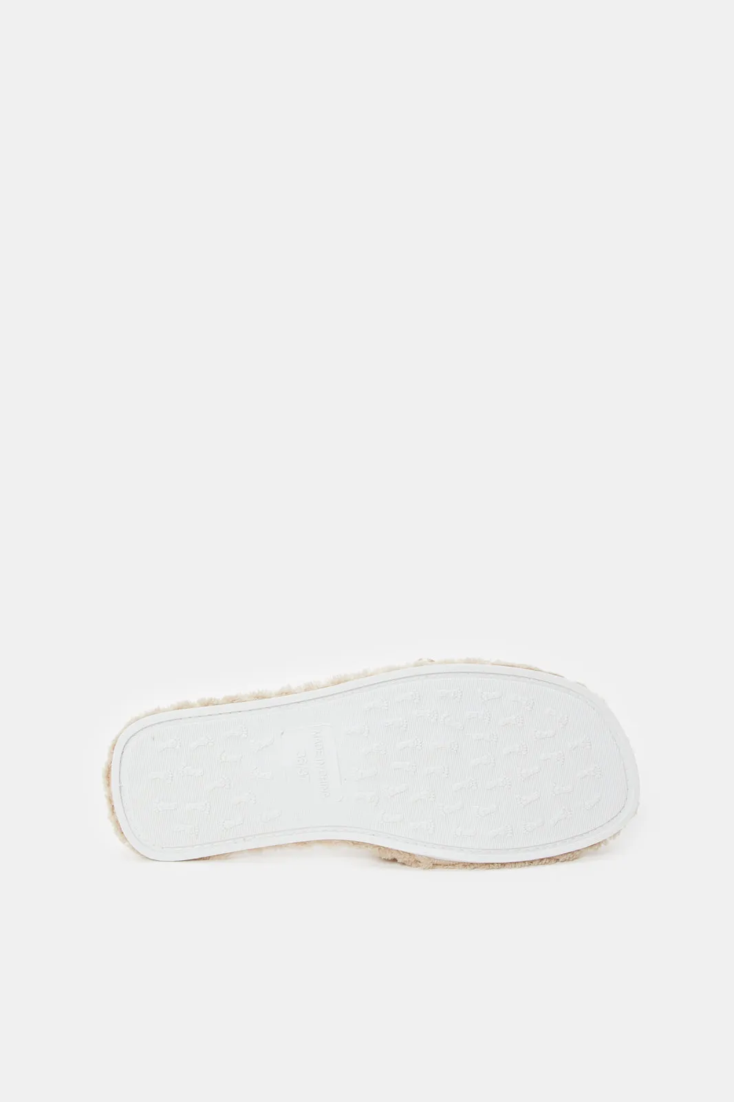Women Taupe Slipper With Bow Trim