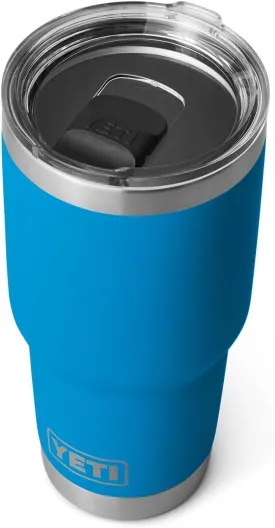 YETI Rambler 30 oz Tumbler, Stainless Steel, Vacuum Insulated with MagSlider Lid, Big Wave Blue